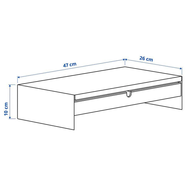 IKEA ELLOVEN Monitor stand with drawer, white, 47x26 cm