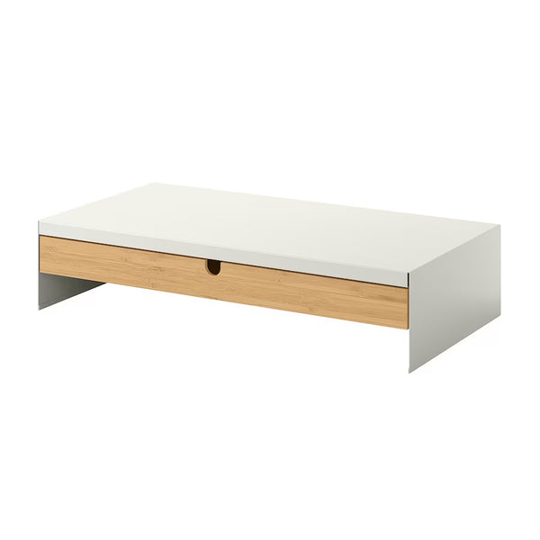 IKEA ELLOVEN Monitor stand with drawer, white, 47x26 cm
