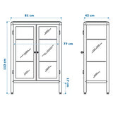IKEA FABRIKOR Glass-door cabinet, black-blue, 81x113 cm