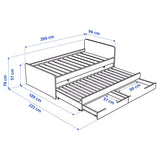 IKEA SLAKT Bed with underbed/2 mattresses, white, 90x200 cm