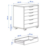 IKEA ALEX Drawer on castors, white, 67x66 cm