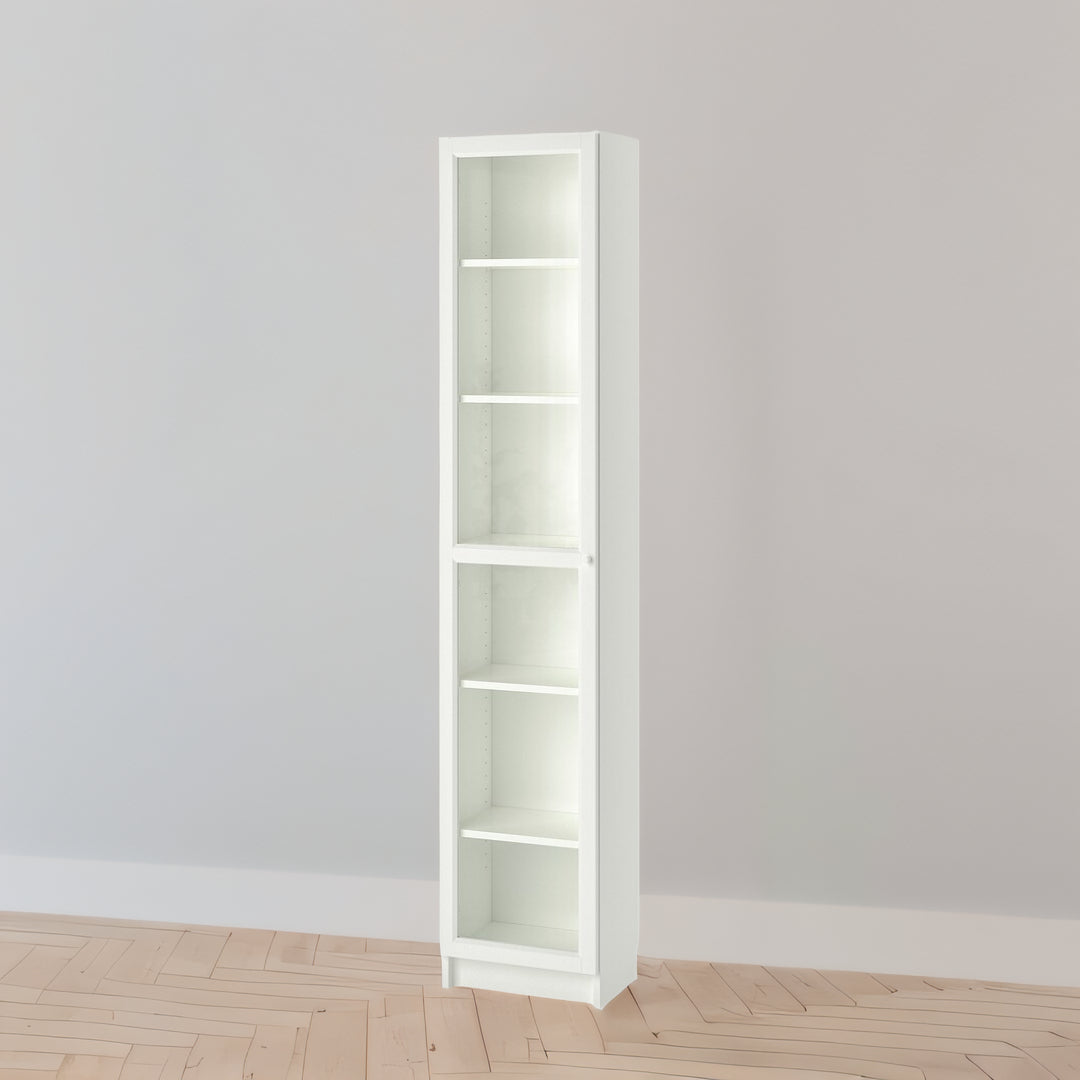 IKEA BILLY Bookcase with glass door, white, 40x30x202 cm