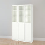 IKEA BILLY Bookcase with panel/glass doors, white, 120x30x202 cm