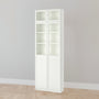 IKEA BILLY Bookcase w glass/panel doors/extension, white, 80x30x237 cm