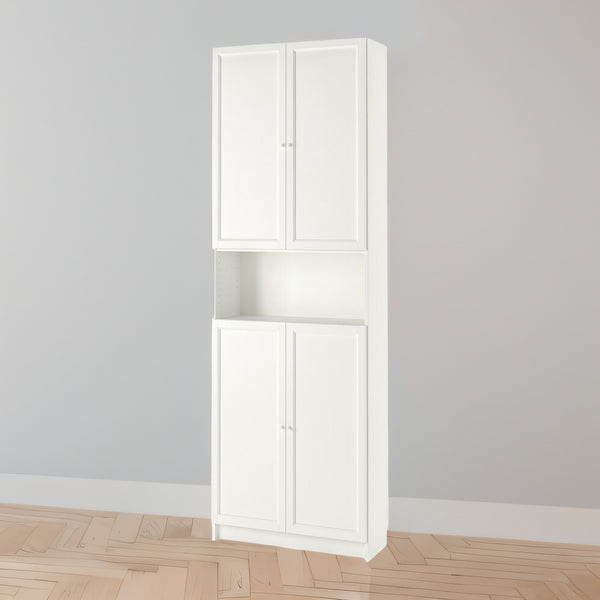 IKEA BILLY Bookcase w doors/extension, white, 80x30x237 cm