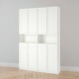 IKEA BILLY Bookcase w doors/extension, white, 160x30x237 cm