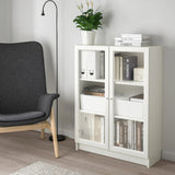 IKEA BILLY Bookcase with glass doors, white, 80x30x106 cm