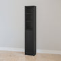 IKEA BILLY Bookcase w panel/glass door, black oak effect, 40x30x202 cm