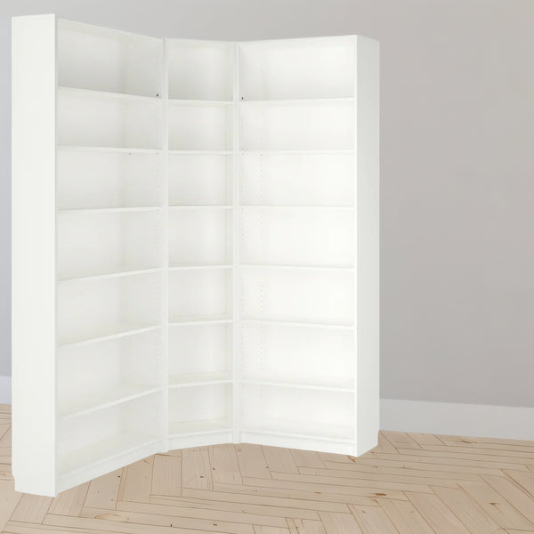 IKEA BILLY Bookcase corner w ext, white, 136/136x28x237 cm