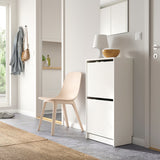 IKEA BISSA Shoe cabinet with 2 doors, white, 49x28x93 cm