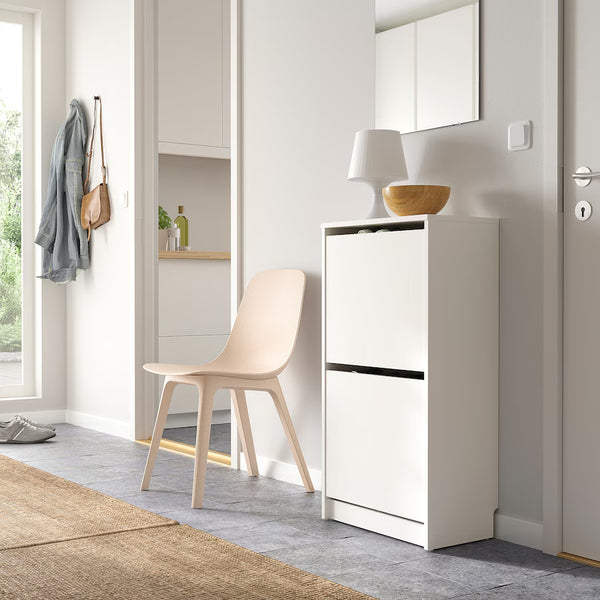 IKEA BISSA Shoe cabinet with 2 doors, white, 49x28x93 cm