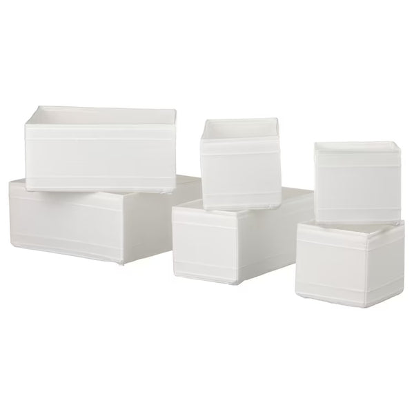 IKEA SKUBB Box, set of 6, white