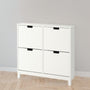 IKEA STALL Shoe cabinet with 4 doors, white, 96x17x90 cm