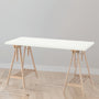 IKEA LAGKAPTEN / MITTBACK Desk, white/birch, 140x60 cm