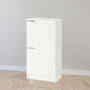 IKEA BISSA Shoe cabinet with 2 doors, white, 49x28x93 cm