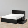 IKEA MALM Bed with 2 drawers, black-brownr, Queen