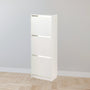 IKEA BISSA Shoe cabinet with 3 doors, white, 49x28x135 cm