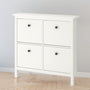 IKEA HEMNES Shoe cabinet with 4 doors, white, 107x22x101 cm