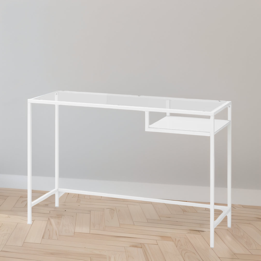 IKEA VITTSJO laptop table, white/glass, 100x36 cm