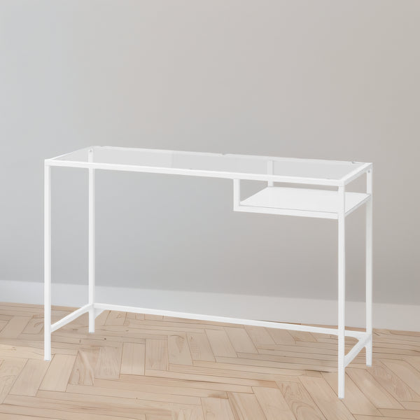 IKEA VITTSJO laptop table, white/glass, 100x36 cm