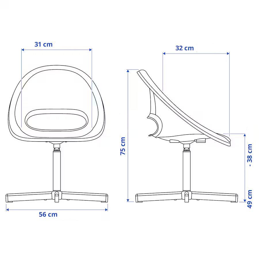 IKEA LOBERGET / SIBBEN Children's desk chair, white