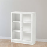 IKEA BILLY Bookcase with glass doors, white, 80x30x106 cm