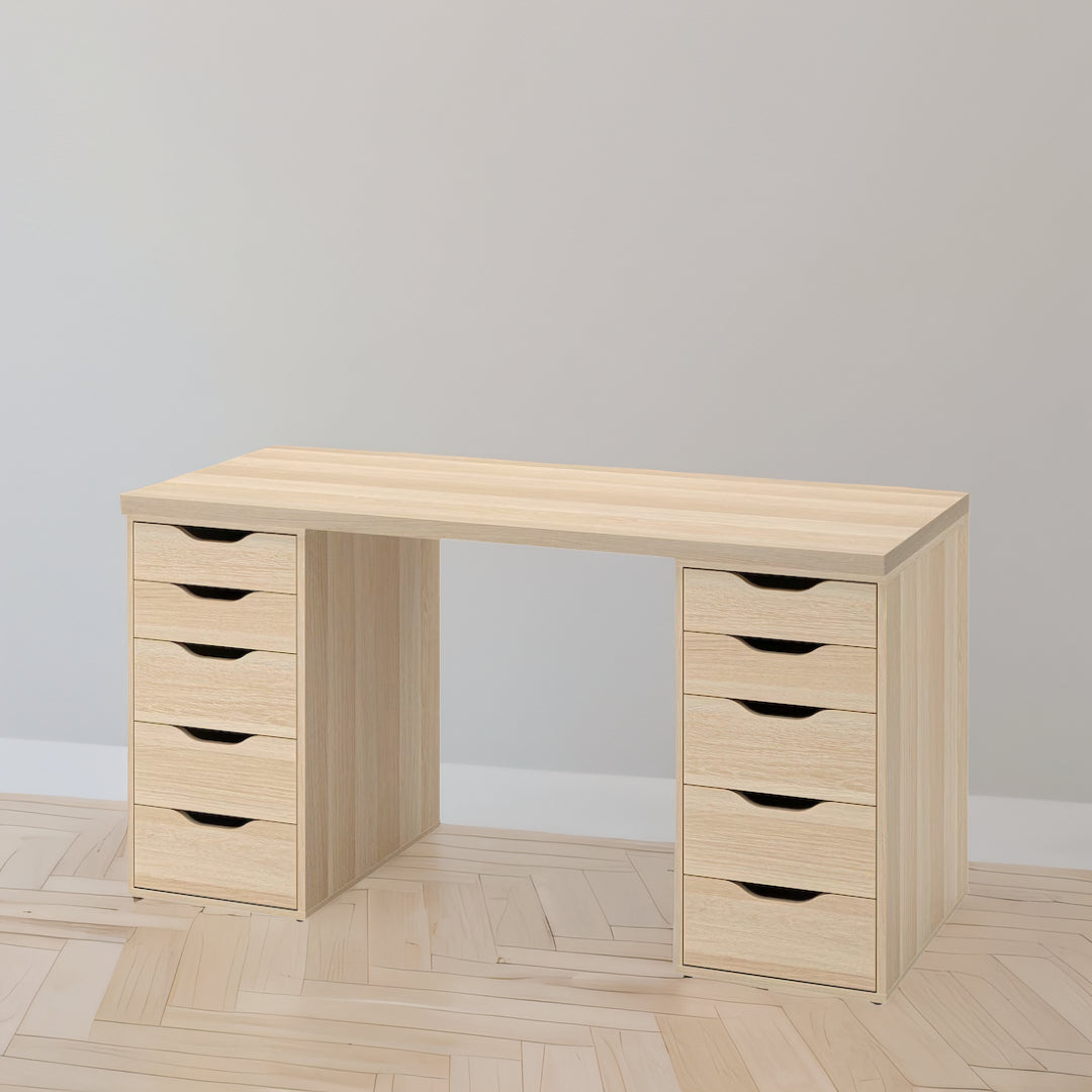 IKEA LAGKAPTEN / 2 ALEX Desk, oak effect, 140x60 cm