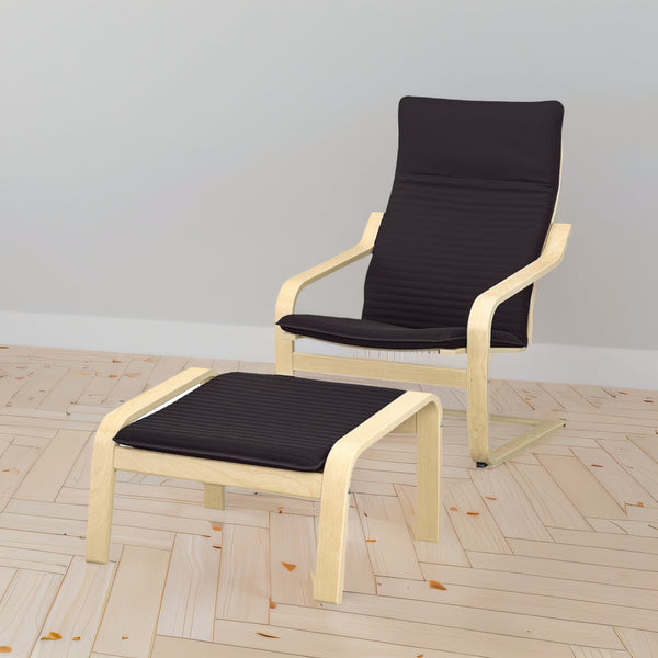 IKEA POANG Armchair and footstool, birch veneer/Knisa black