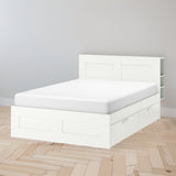 IKEA BRIMNES Bed with headboard, white, Queen