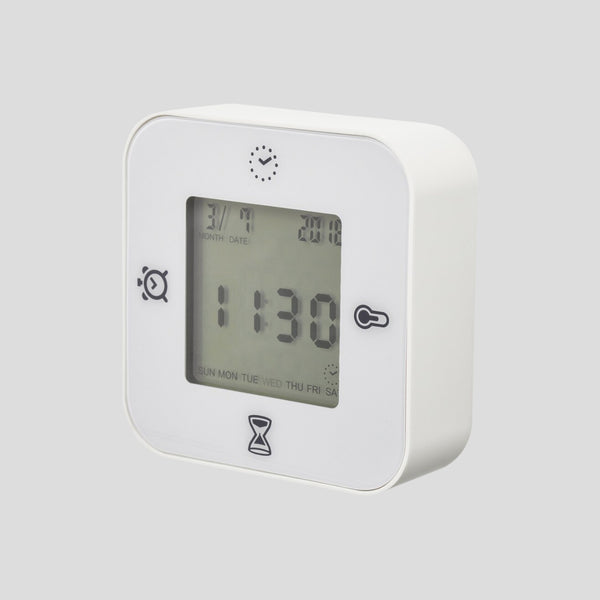 IKEA KLOCKIS Clock/thermometer/alarm/timer, white, 7x7 cm