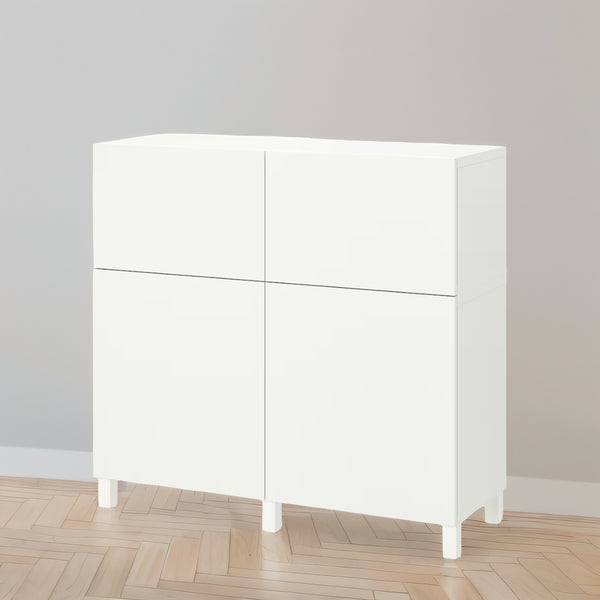 IKEA BESTA Cabinet w 2 doors/2 drawers, white,120x42x112 cm