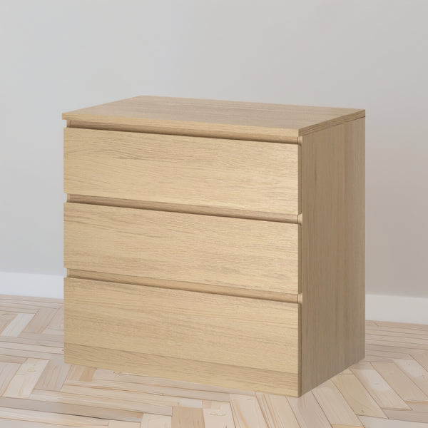 IKEA MALM Chest of 3 drawers, oak veneer, 80x78 cm