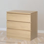 IKEA MALM Chest of 3 drawers, oak veneer, 80x78 cm