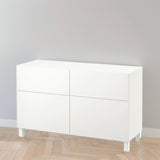 IKEA BESTA Cabinet w 2 doors/2 drawers, white,120x42x74 cm