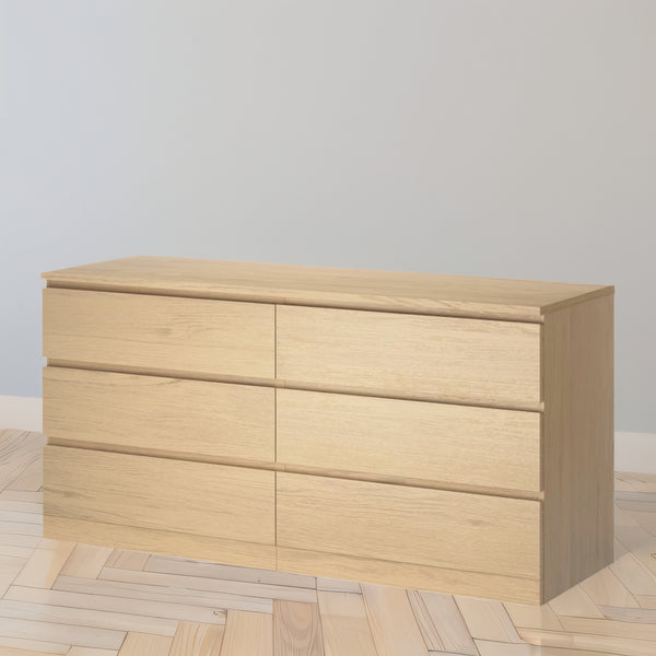 IKEA MALM Chest of 6 drawers, oak veneer, 160x78 cm