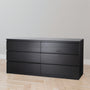 IKEA MALM Chest of 6 drawers, black-brown, 160x78 cm