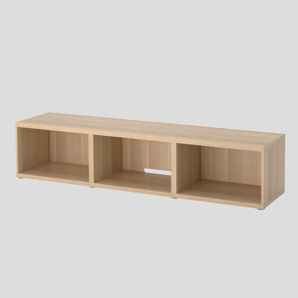 IKEA BESTA TV bench w door/2 drawers, oak effect, 180x42x39 cm