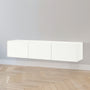 IKEA BESTA wall mounted TV bench with 3 doors, white, 180x42x38 cm