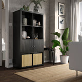 IKEA KALLAX Shelving with 2 doors, black-brown, 77x147 cm