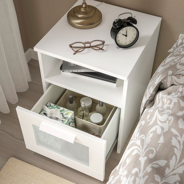 IKEA BRIMNES Bedside table, white, 39x41 cm