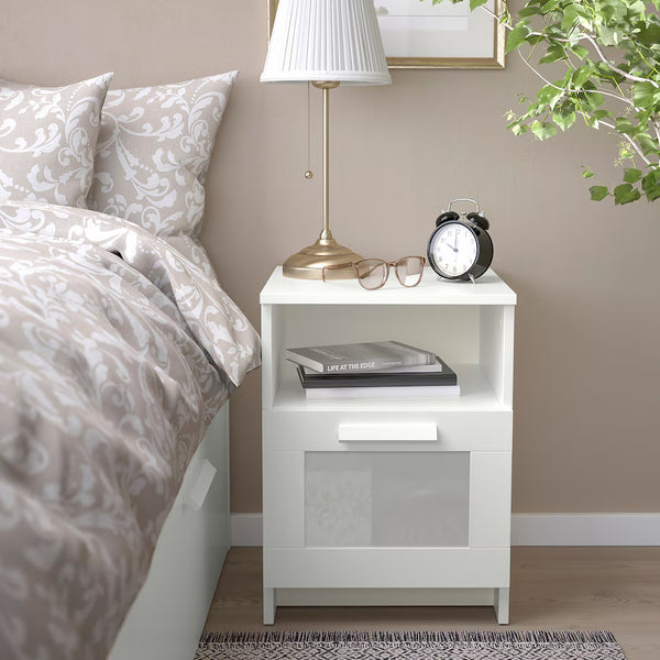 IKEA BRIMNES Bedside table, white, 39x41 cm