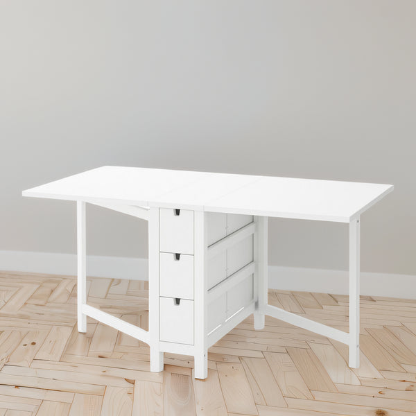 IKEA NORDEN Gateleg table, white, 26/89/152x80 cm