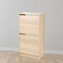 IKEA BISSA Shoe cabinet w 2 compartments, oak effect, 49x28x93 cm