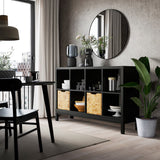 IKEA KALLAX Shelving with underframe, black brown, 147x94 cm