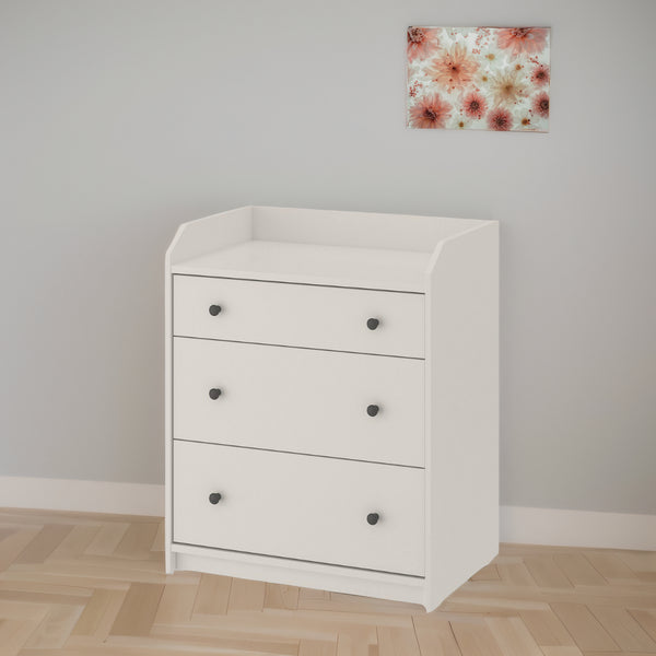 IKEA HAUGA Chest of 3 drawers, white, 70x84 cm