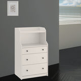 IKEA HAUGA Chest of 3 drawers with shelf, white, 70x116 cm