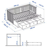 IKEA HEMNES Day-bed frame, white, 80x200 cm