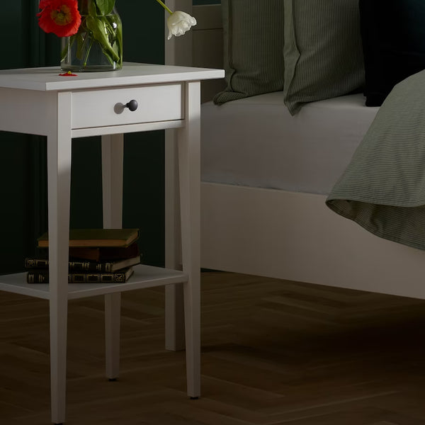 IKEA HEMNES Bedside table, white stain, 46x35 cm