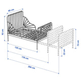 IKEA MINNEN Extendable bed w sprung mattress, 80x200 cm