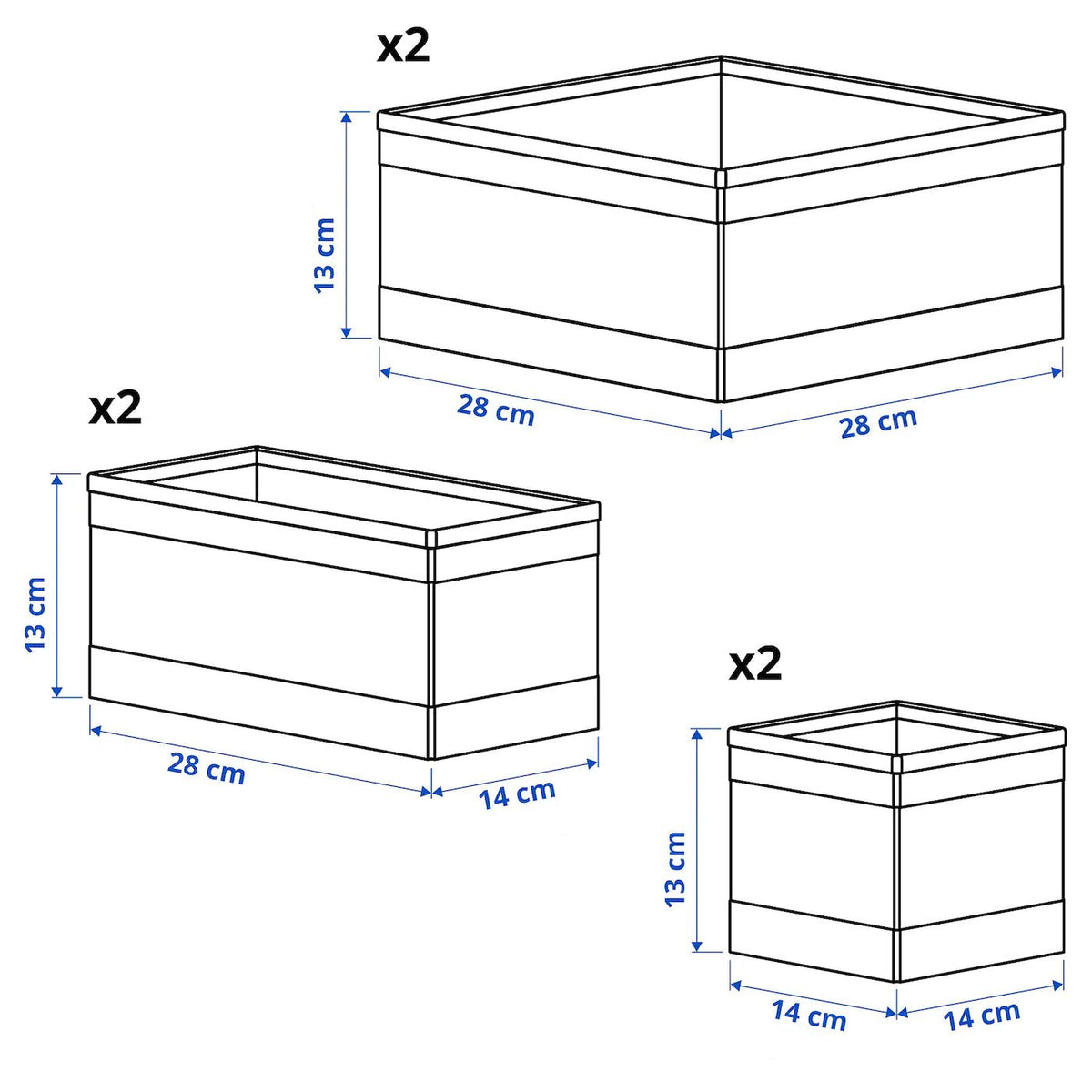 IKEA SKUBB Box, set of 6, white